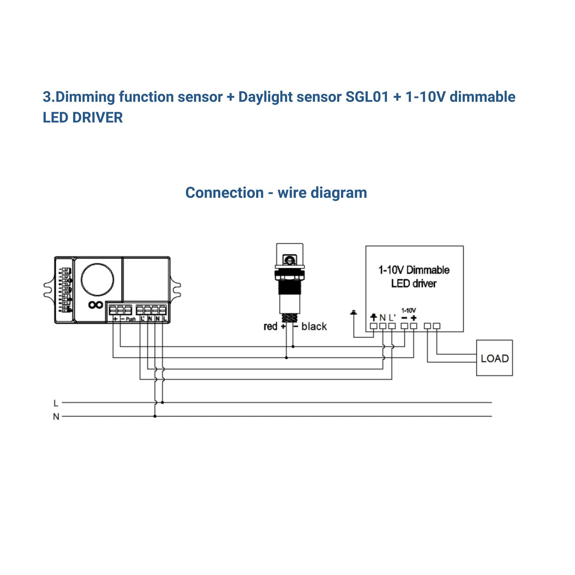 Sensor de luz fotoeléctrico Crepuscular 360º de superficie o empotrar - Regulación 1-10V-DC
