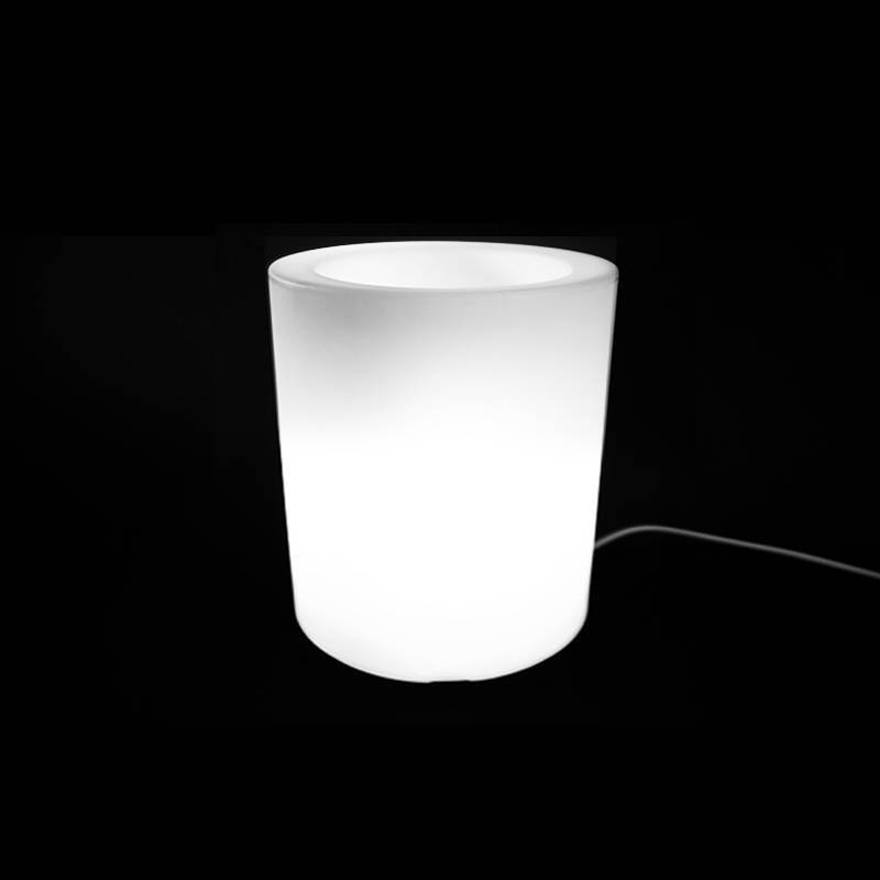 Macetero LED RGBW recargable 5W - Resina blanca - IP65 - 40x40cm