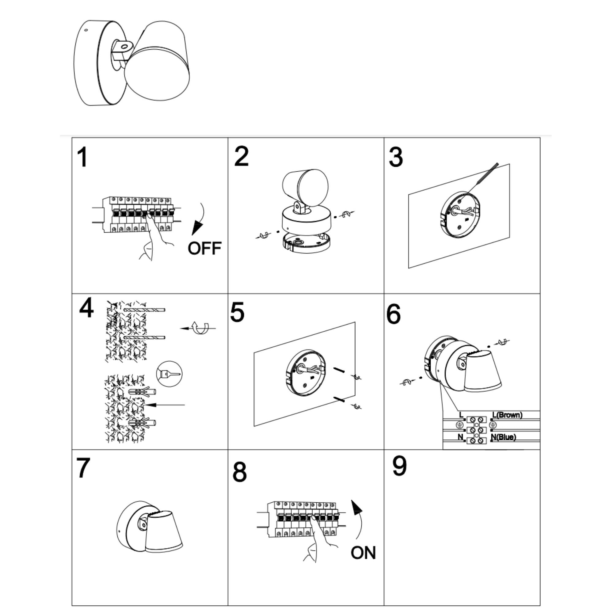 Aplique de pared exterior orientable "Stan" - 12,5W - 3000K - IP54