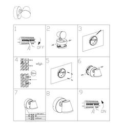 Aplique de pared exterior con sensor PIR  "Stan" - 12,5W - Orientable - 3000K - IP54