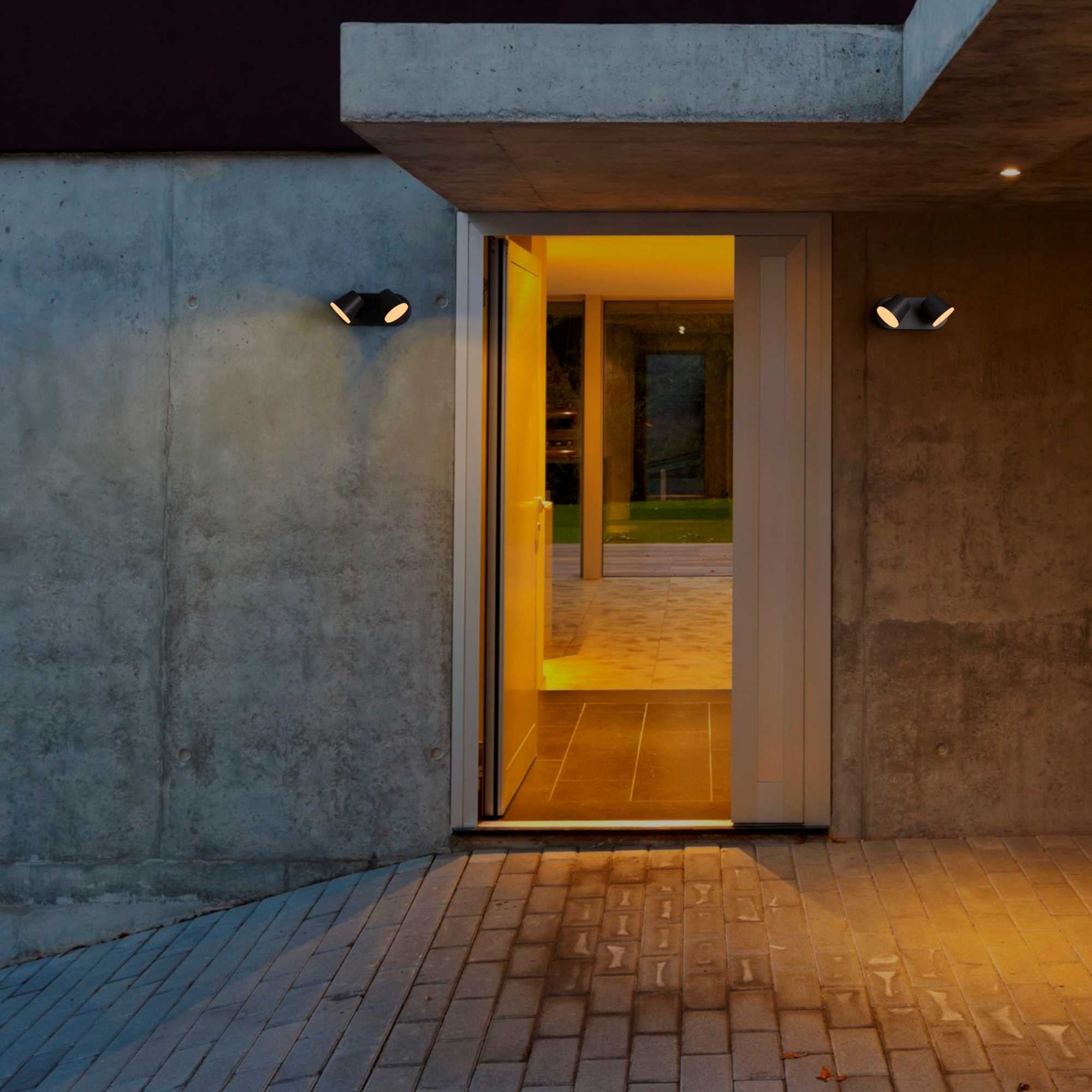 Aplique de pared exterior doble "Tura" - 20,5W - Orientable - 3000K - IP54