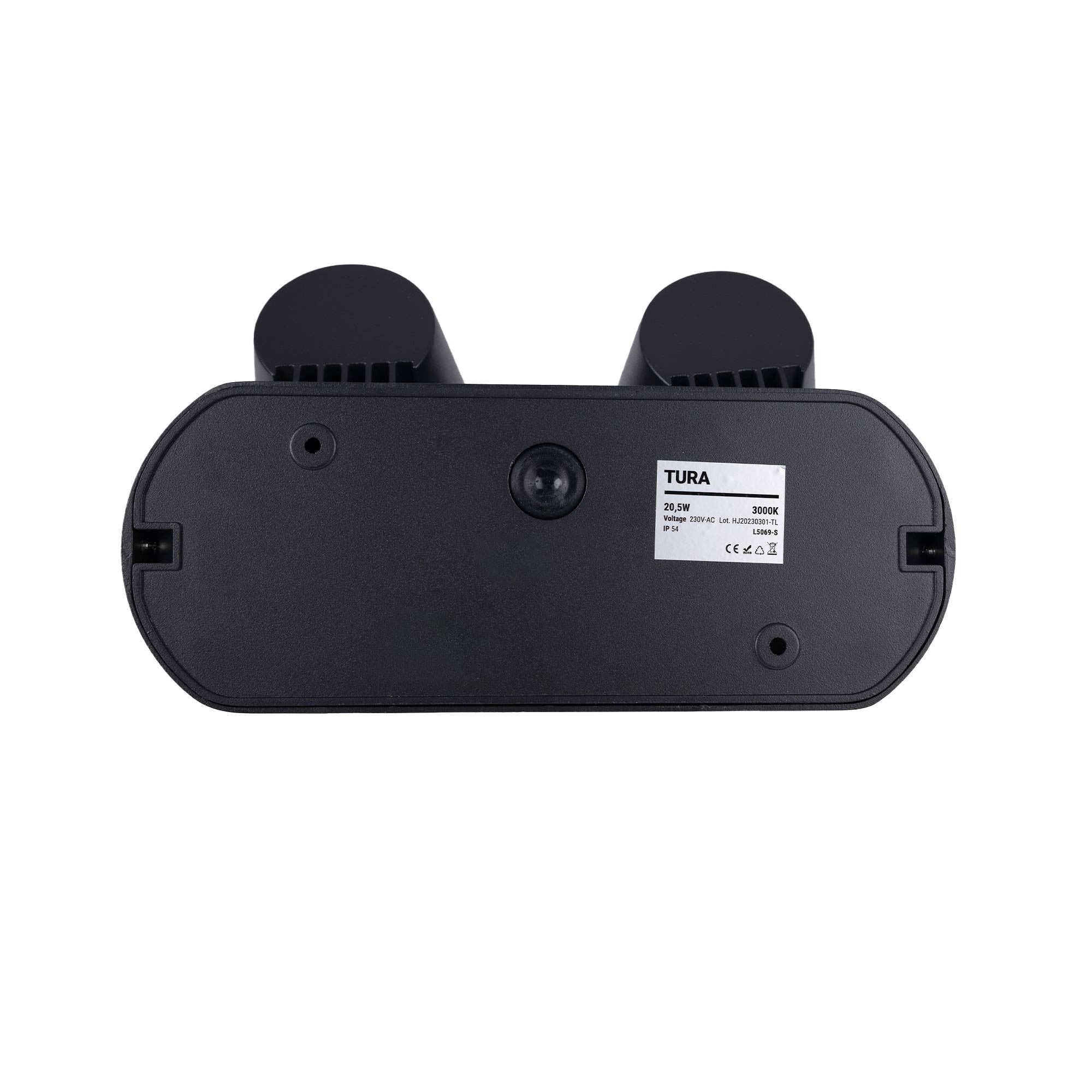 Aplique de pared exterior doble con sensor PIR "Tura" - 20,5W - Orientable - 3000K - IP54