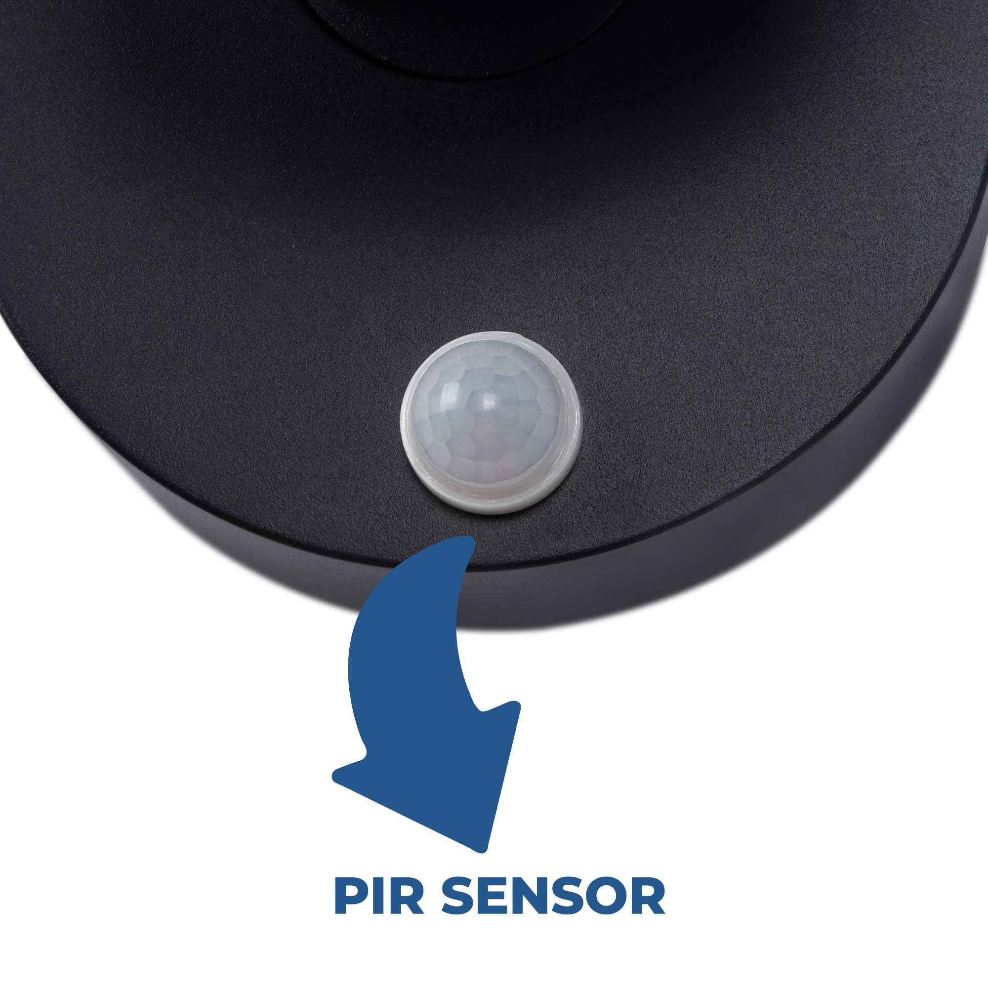 Aplique de pared exterior con sensor PIR  "Stan" - 12,5W - Orientable - 3000K - IP54