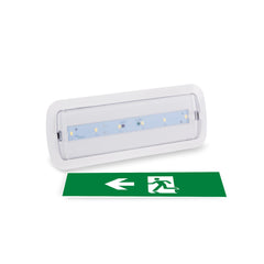 KIT Pictograma autoadhesivo "Salida izquierda" + Luz de emergencia 3W