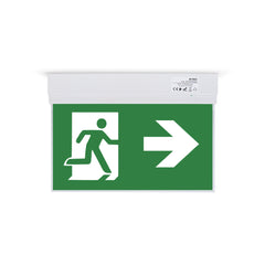 Luz de emergencia permanente con pictograma "Salida lateral" - Suspensión