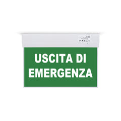 Luz de emergencia permanente con cartel "Salida de Emergencia" - Suspensión