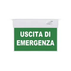Luz de emergencia permanente con cartel "Salida de Emergencia"