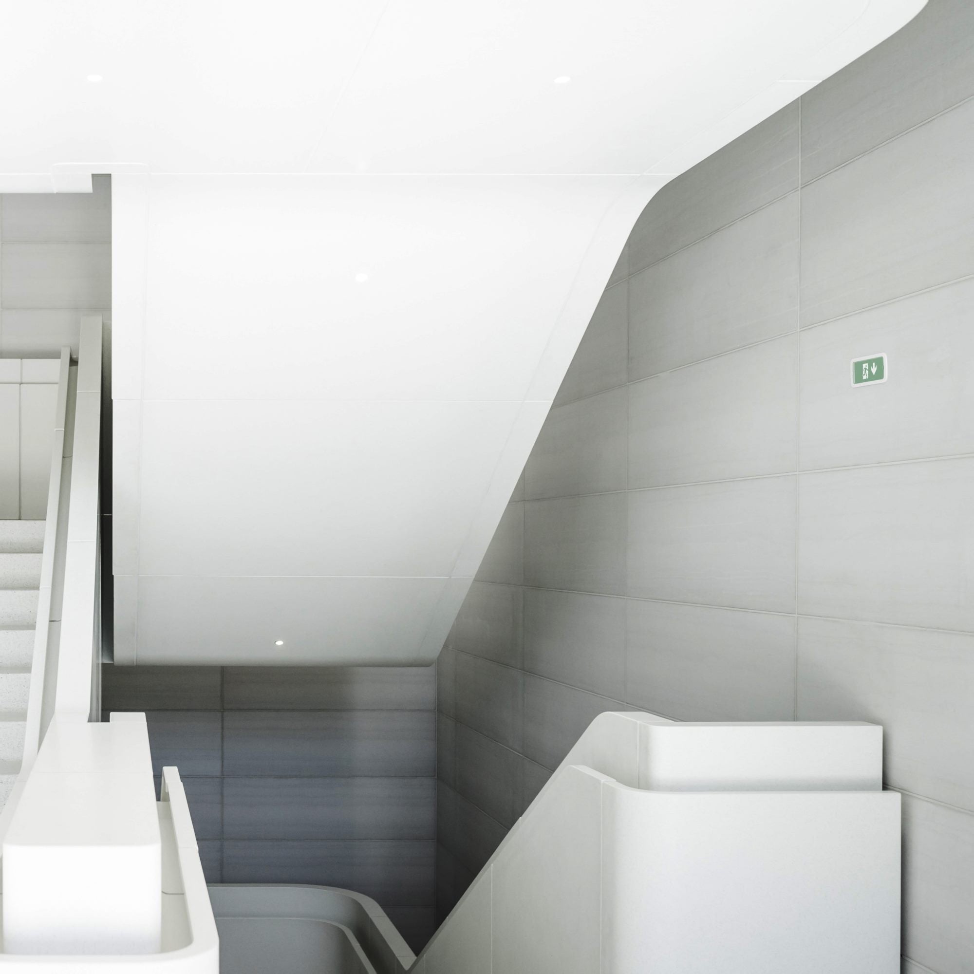 KIT Pictograma autoadhesivo "Salida abajo" + Luz de emergencia 3W