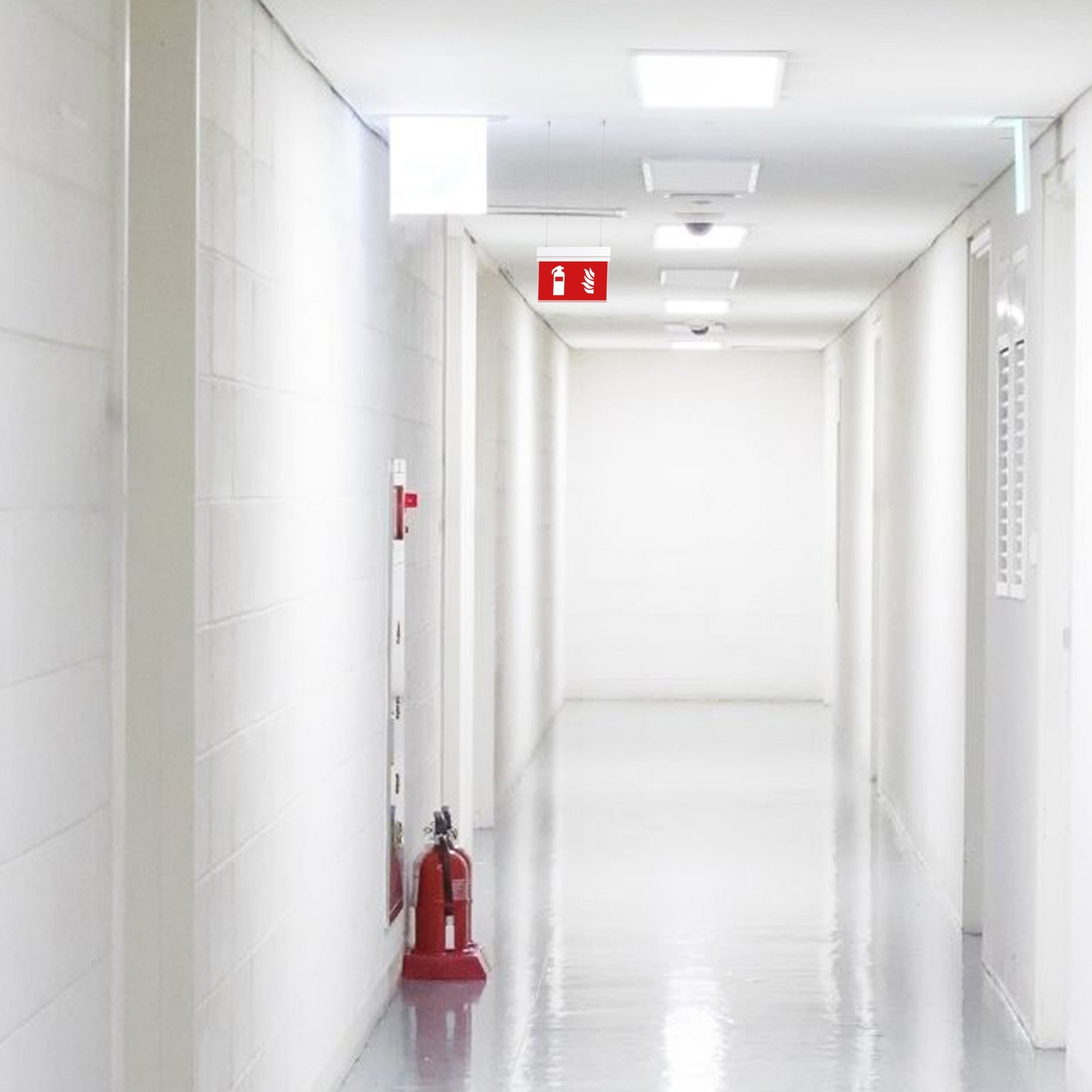 Luz de emergencia permanente con pictograma "Extintor" - Suspensión