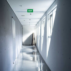 Luz de emergencia permanente con cartel "Exit" - Empotrable