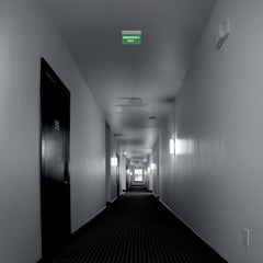 Luz de emergencia permanente con cartel "SALIDA" - Suspensión