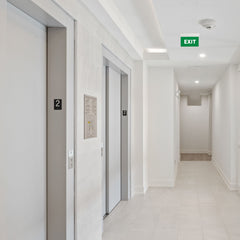 Luz de emergencia permanente con cartel "Exit" - Suspensión