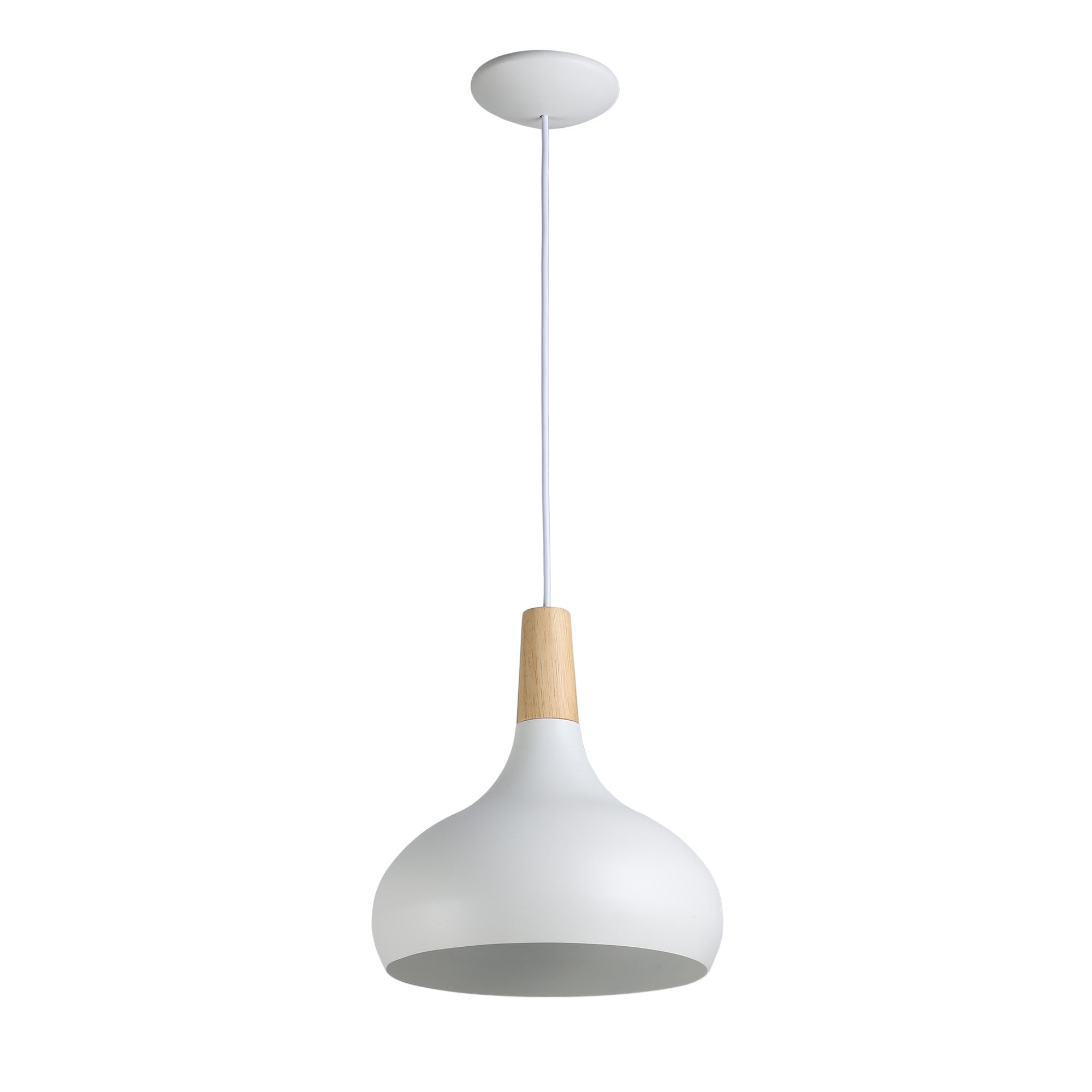 Lámpara colgante de metal y madera "Loop"