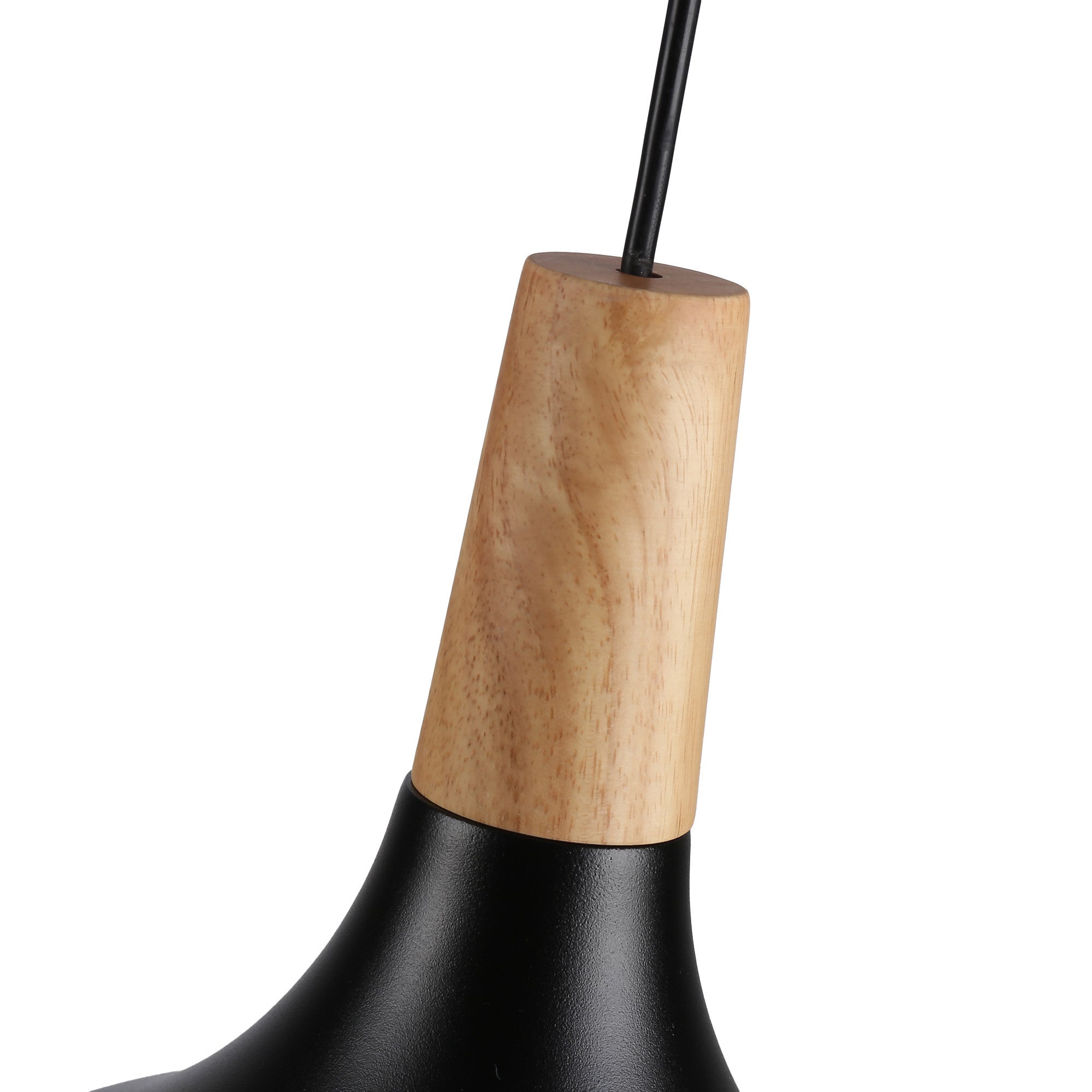 Lámpara colgante de metal y madera "Loop"
