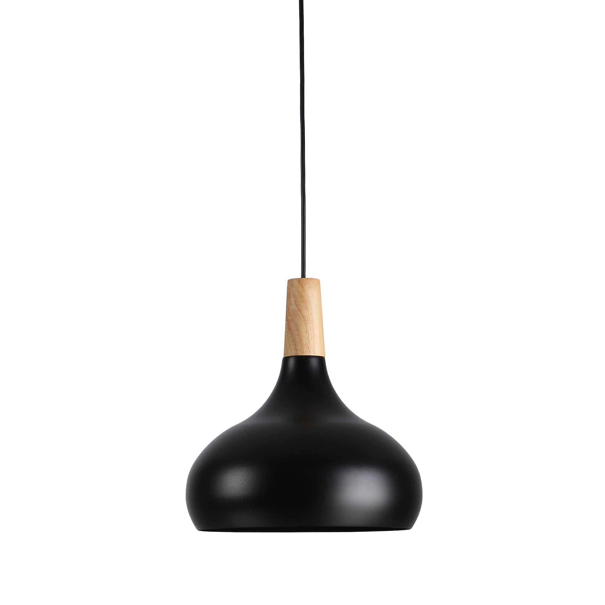 Lámpara colgante de metal y madera "Loop"