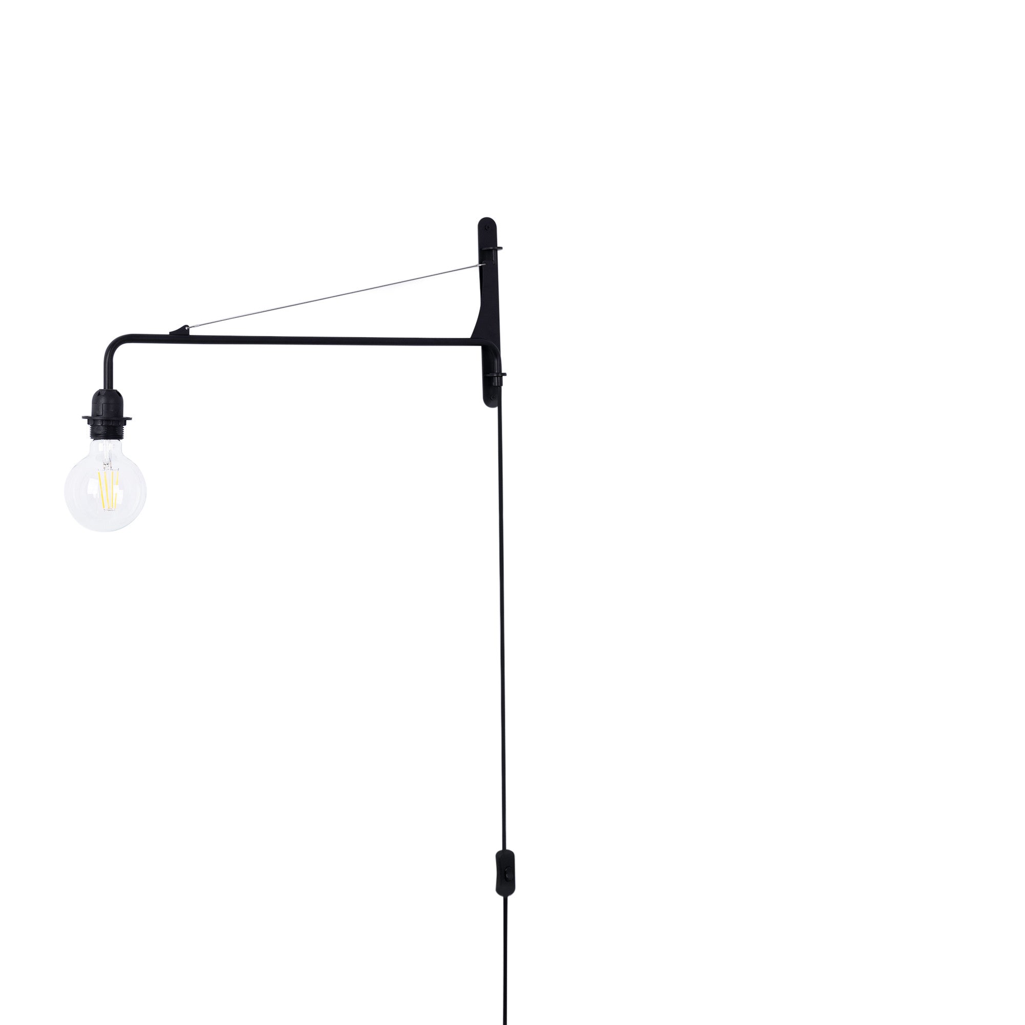 Aplique de pared orientable con cable y enchufe "Pitt"