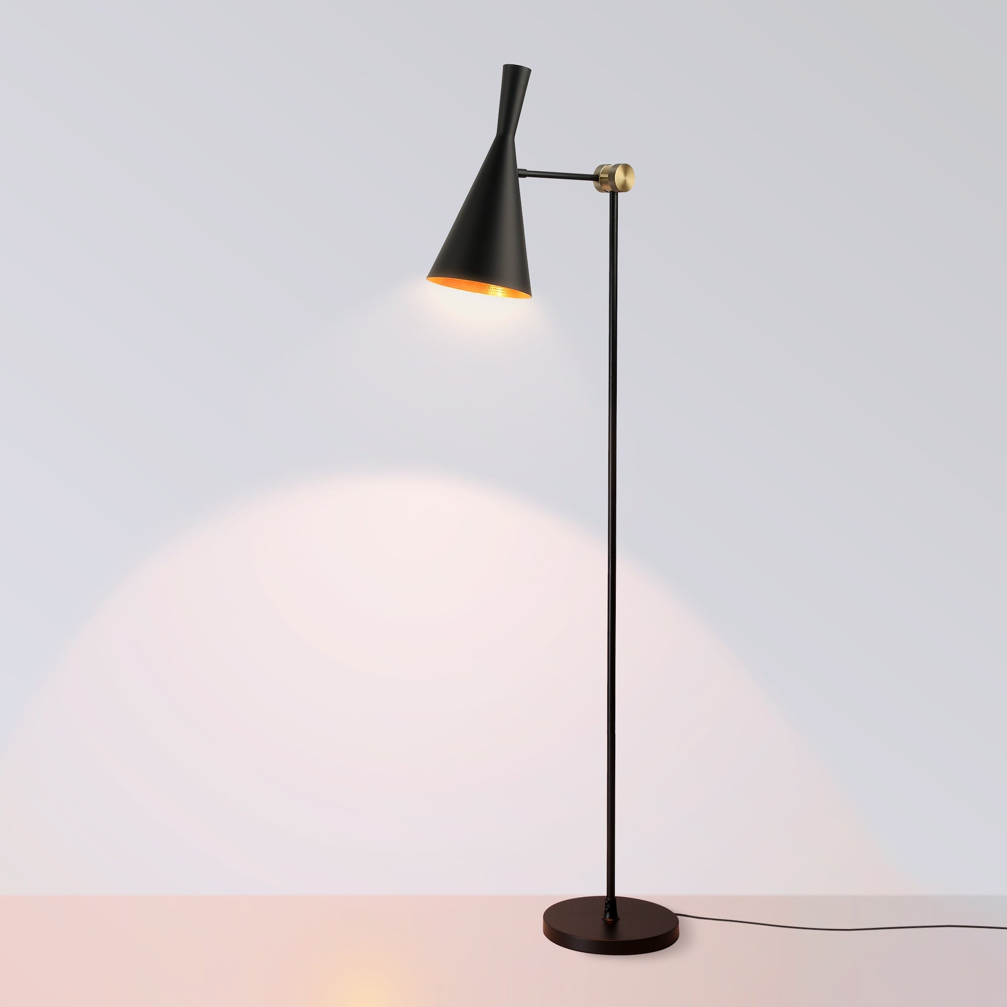 Lámpara de pie de diseño "Olivia" Negro