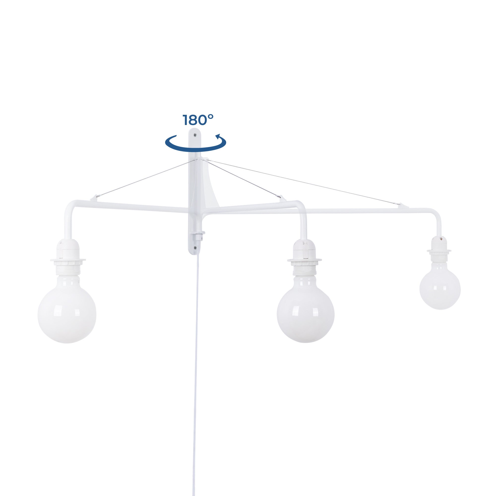 Aplique de pared orientable con cable y enchufe "Pitt"