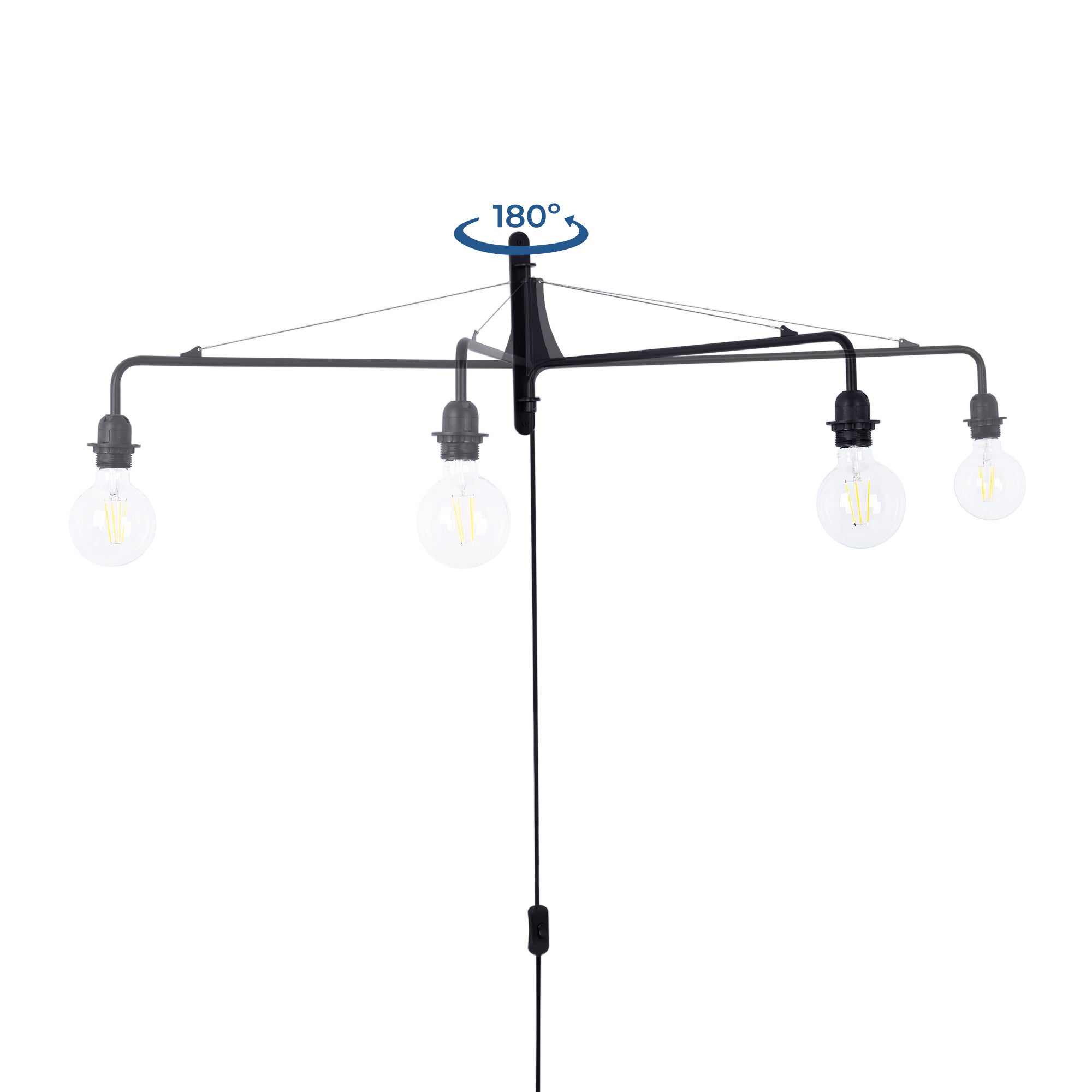Aplique de pared orientable con cable y enchufe "Pitt"