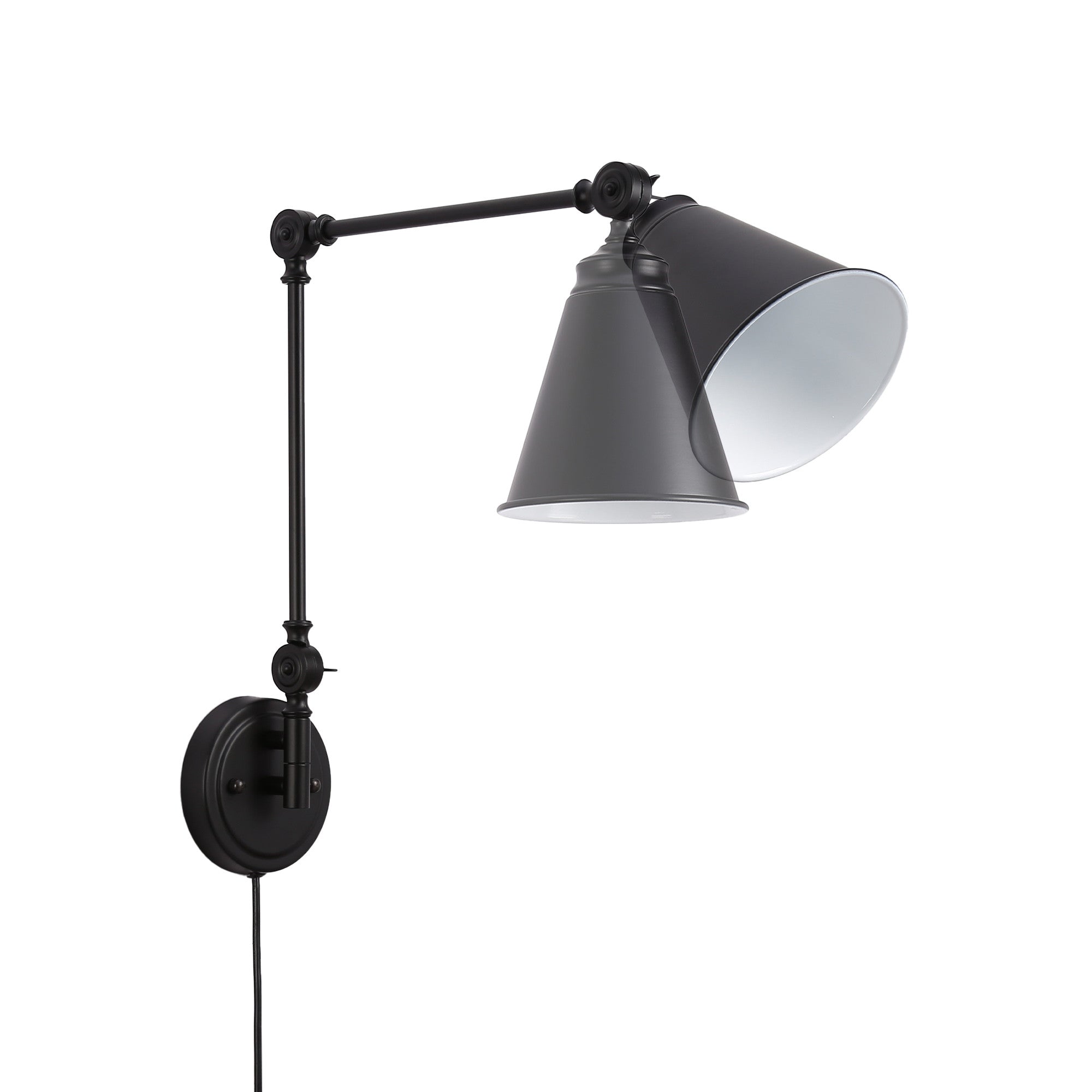 Aplique de pared vintage orientable con cable y enchufe "Tika"