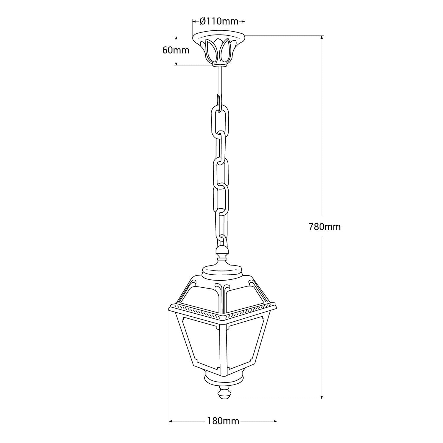 Farol de exterior colgante FUMAGALLI "Sichem/Mary" - E27