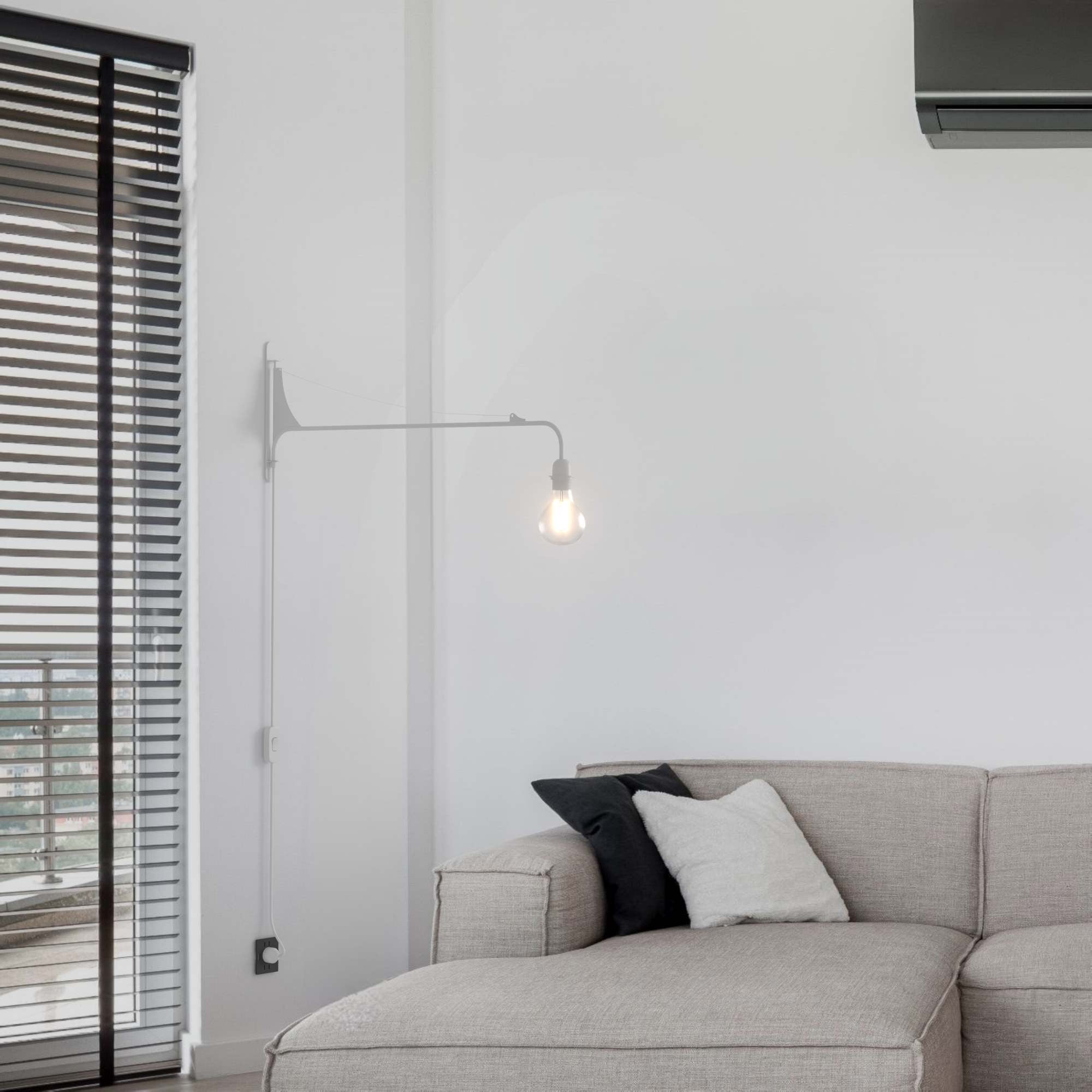 Aplique de pared orientable con cable y enchufe "Pitt"