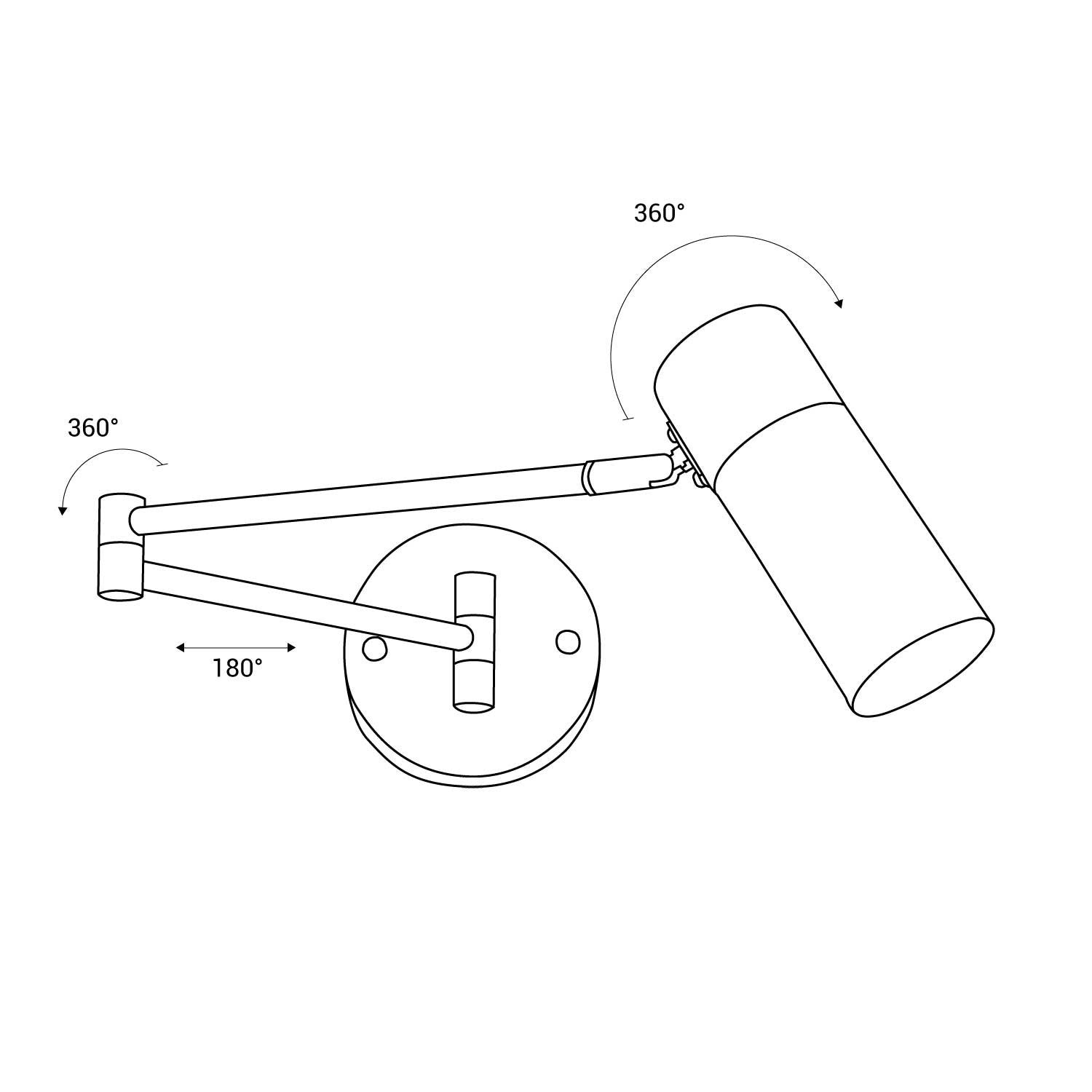 Aplique de pared nórdico extensible "LOGAN" - E27 G45