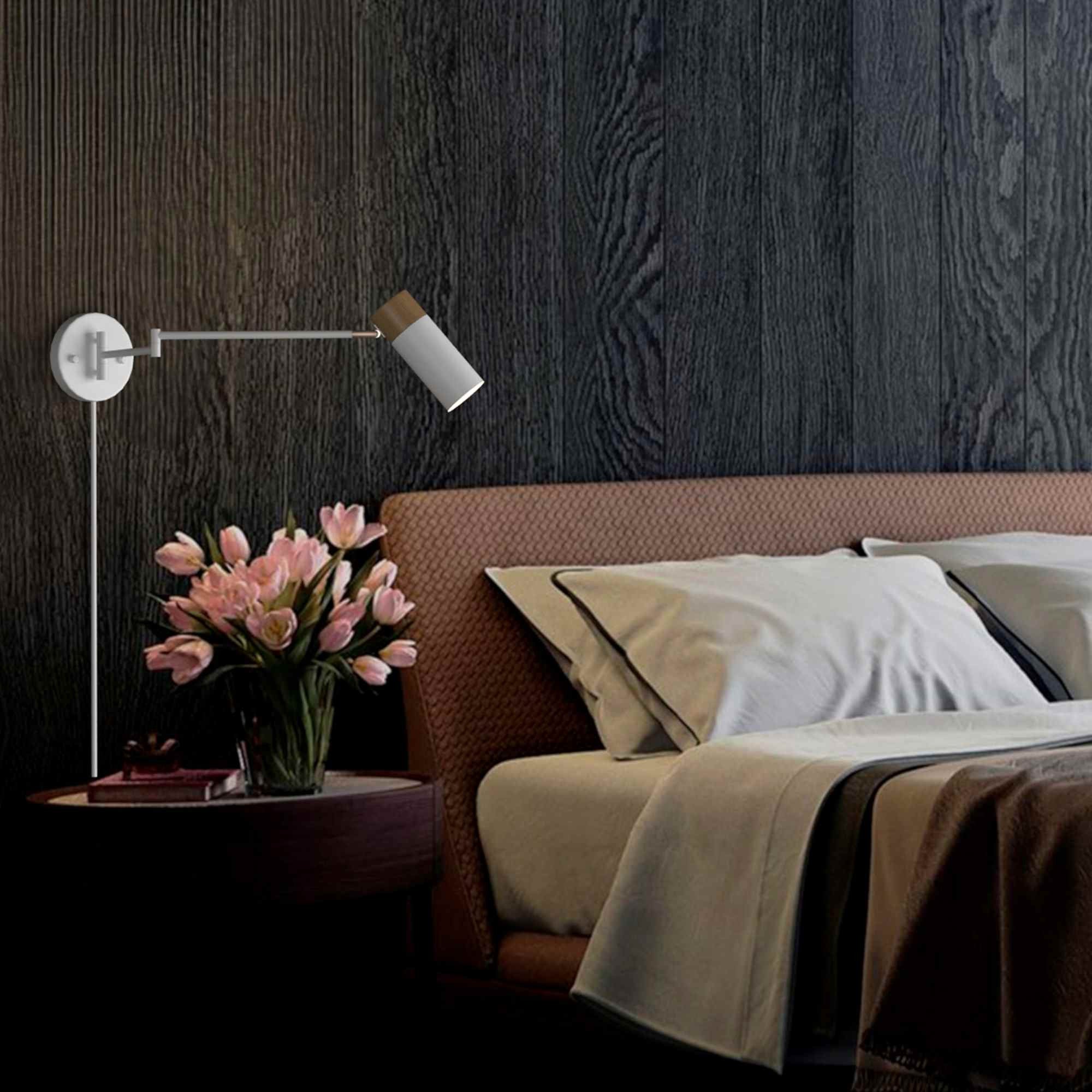 Aplique de pared extensible con cable y enchufe "Logan"