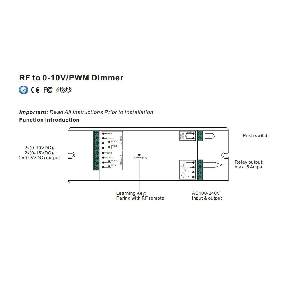 Conversor Sunricher RF a 0-10V - Easy RF
