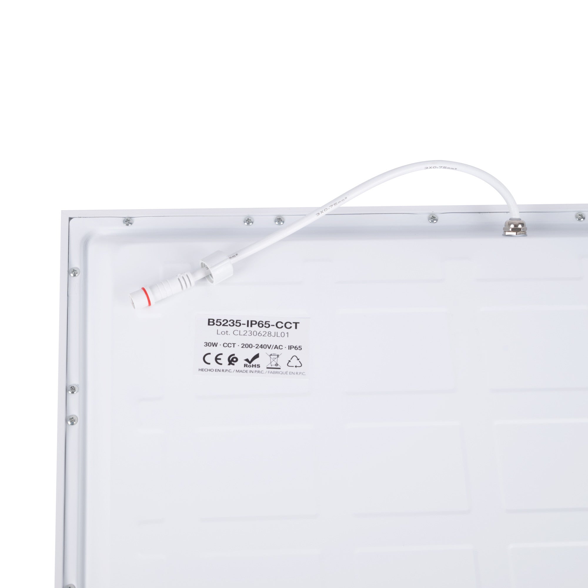 Panel LED empotrable Backlight CCT 60x60cm - 30W - 125lm/W - IP65