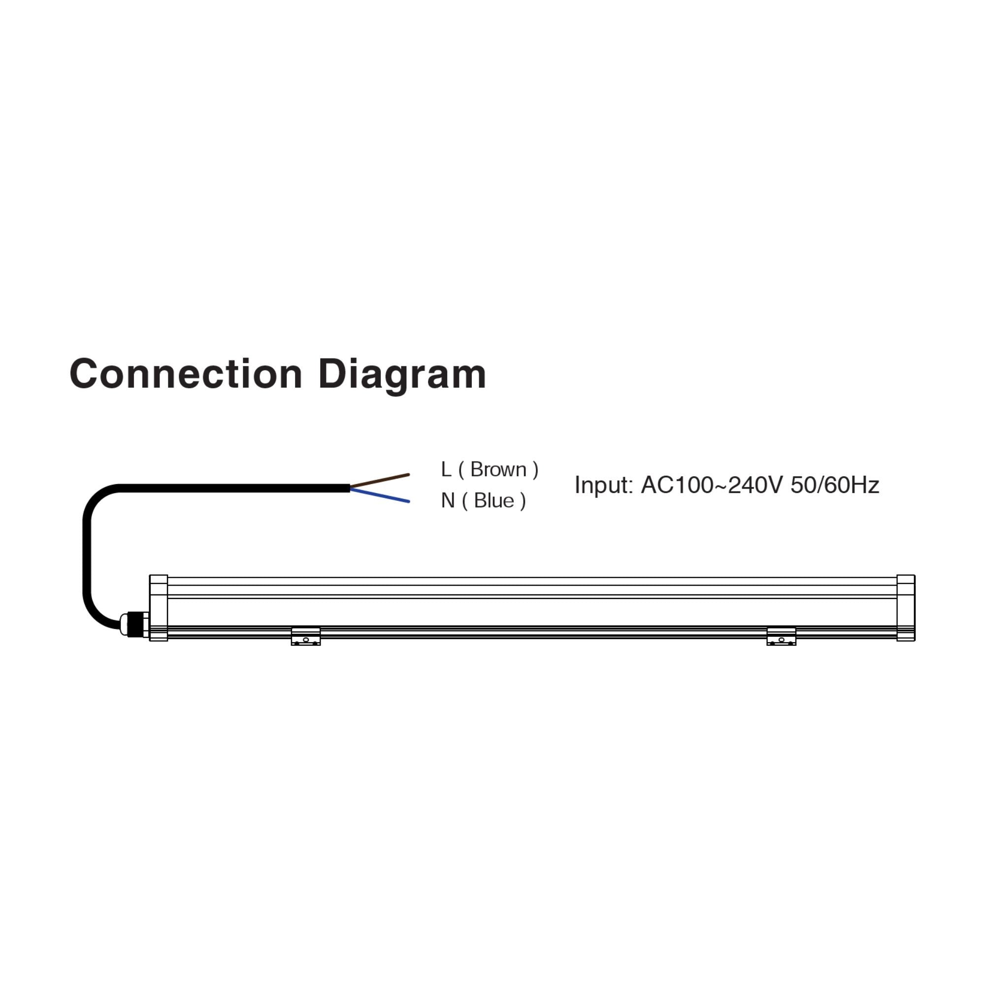 Luminaria lineal estanca RGB + CCT - 18W - RF/WiFi - 100cm - IP66 - Mi-Light