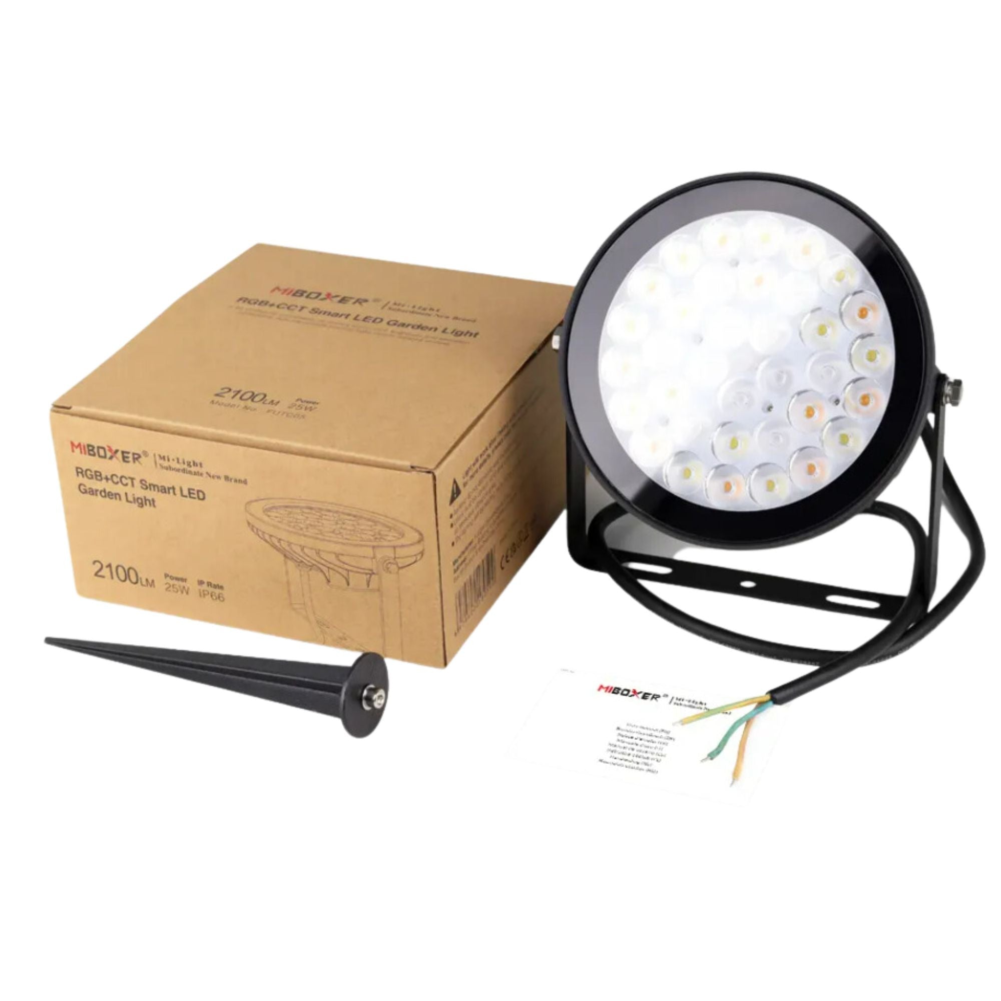 Proyector LED de jardín con pincho RGB+CCT - 25W - IP66 - RF/WiFi - Mi-Light