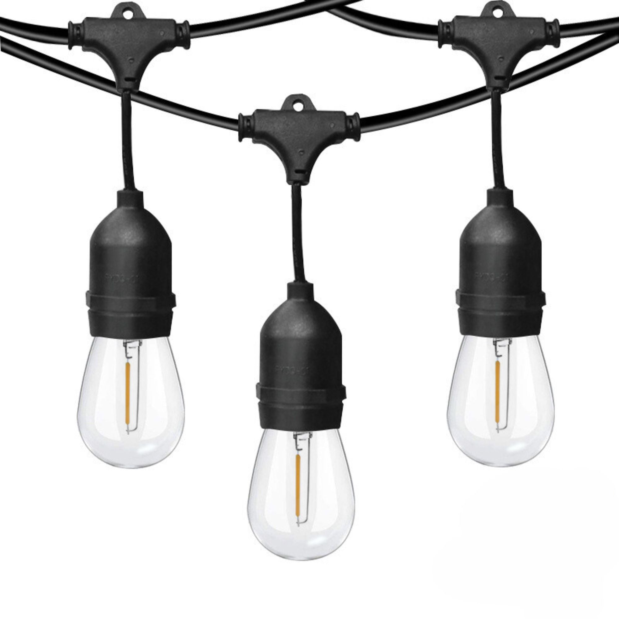 Kit guirnalda luces exterior 11,5 metros + 10 bombillas LED E27 filamento 1W - IP44