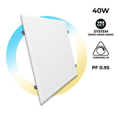 Panel LED slim CCT empotrable 60x60 cm - 40W - con KIT de montaje