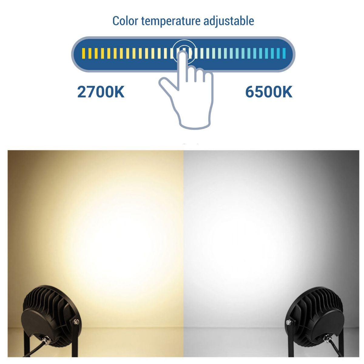 Proyector LED de jardín con pincho RGB+CCT - 25W - IP66 - RF/WiFi - Mi-Light