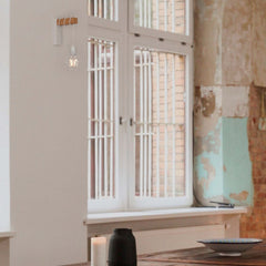 Aplique de pared nórdico jaula "RODEN" - Madera y metal