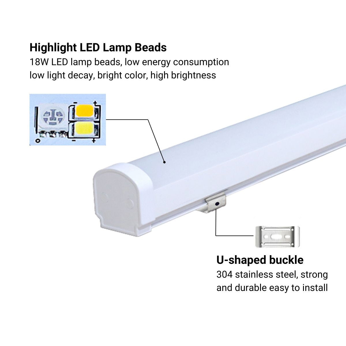 Luminaria lineal estanca RGB + CCT - 18W - RF/WiFi - 100cm - IP66 - Mi-Light