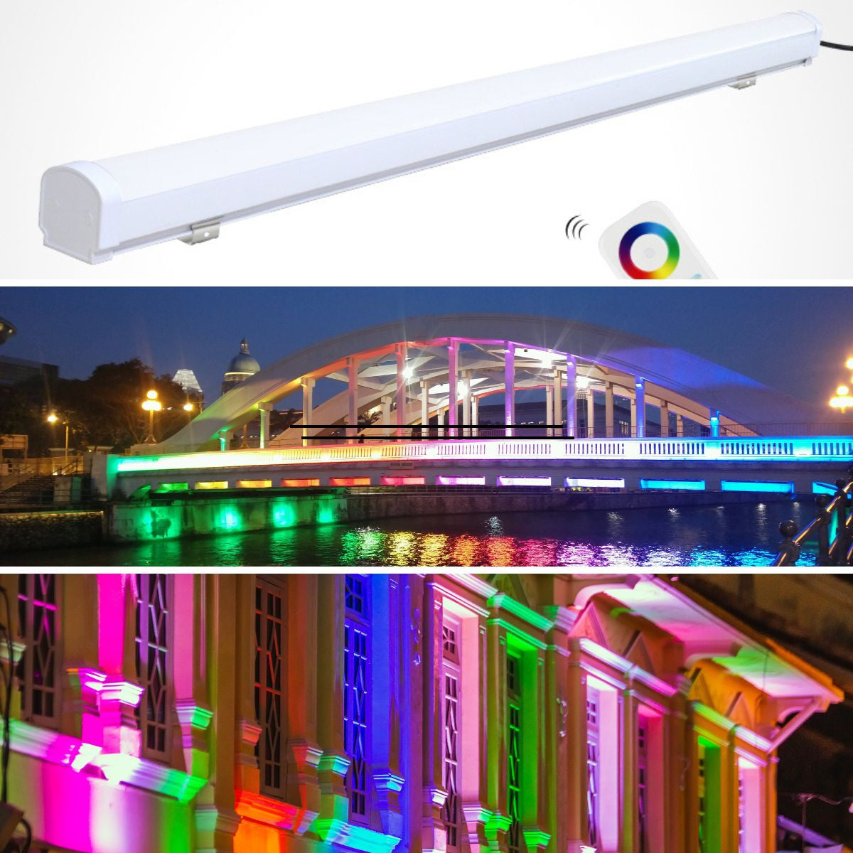 Luminaria lineal estanca RGB + CCT - 18W - RF/WiFi - 100cm - IP66 - Mi-Light