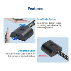 Sensor de proximidad doble para encendido/apagado y regulación de tiras LED - 5-24V DC