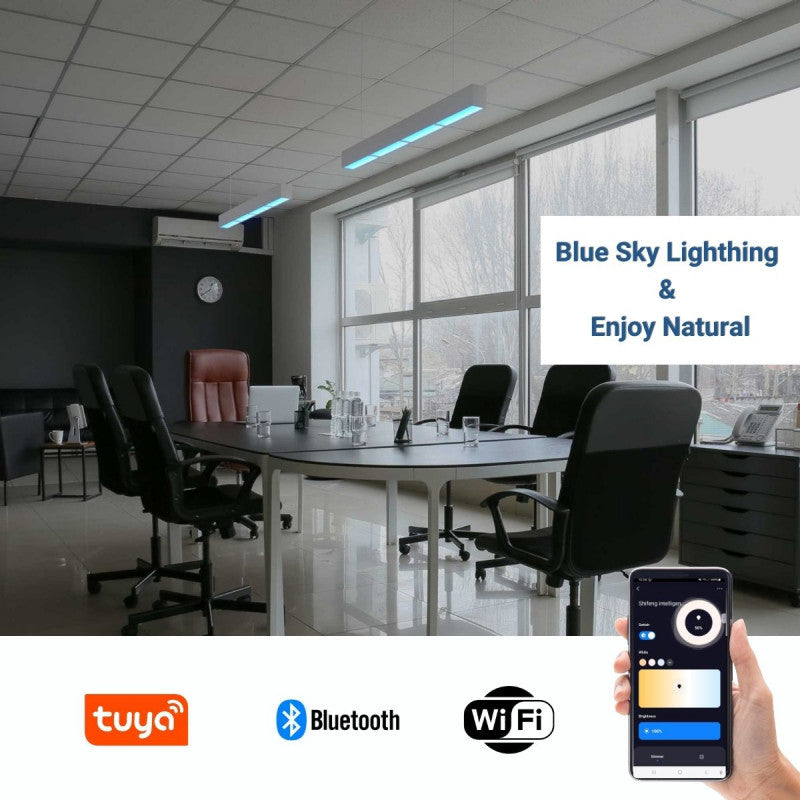 Luminaria lineal colgante "Blue Skylight" SMART - CCT - Efecto cielo - 48W - UGR16