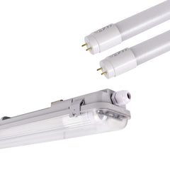 Kit pantalla estanca doble 60cm + 2 tubos LED T8 9W - 4000K