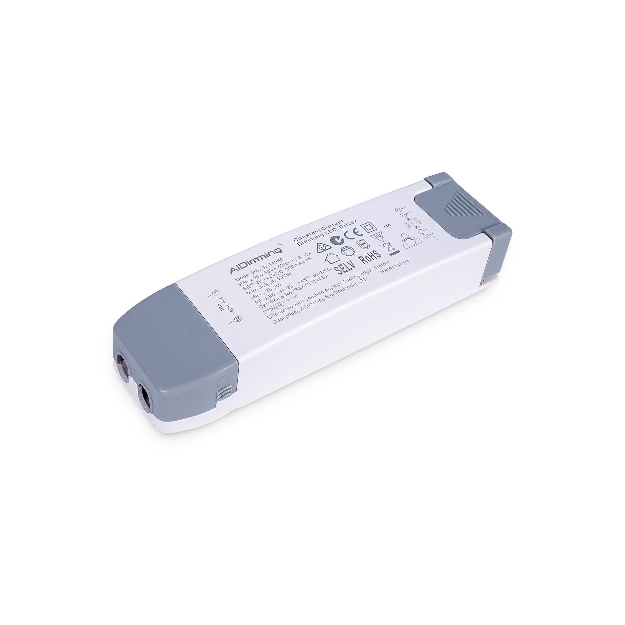 Driver regulable TRIAC 25-42V DC - 600mA - 25,2W