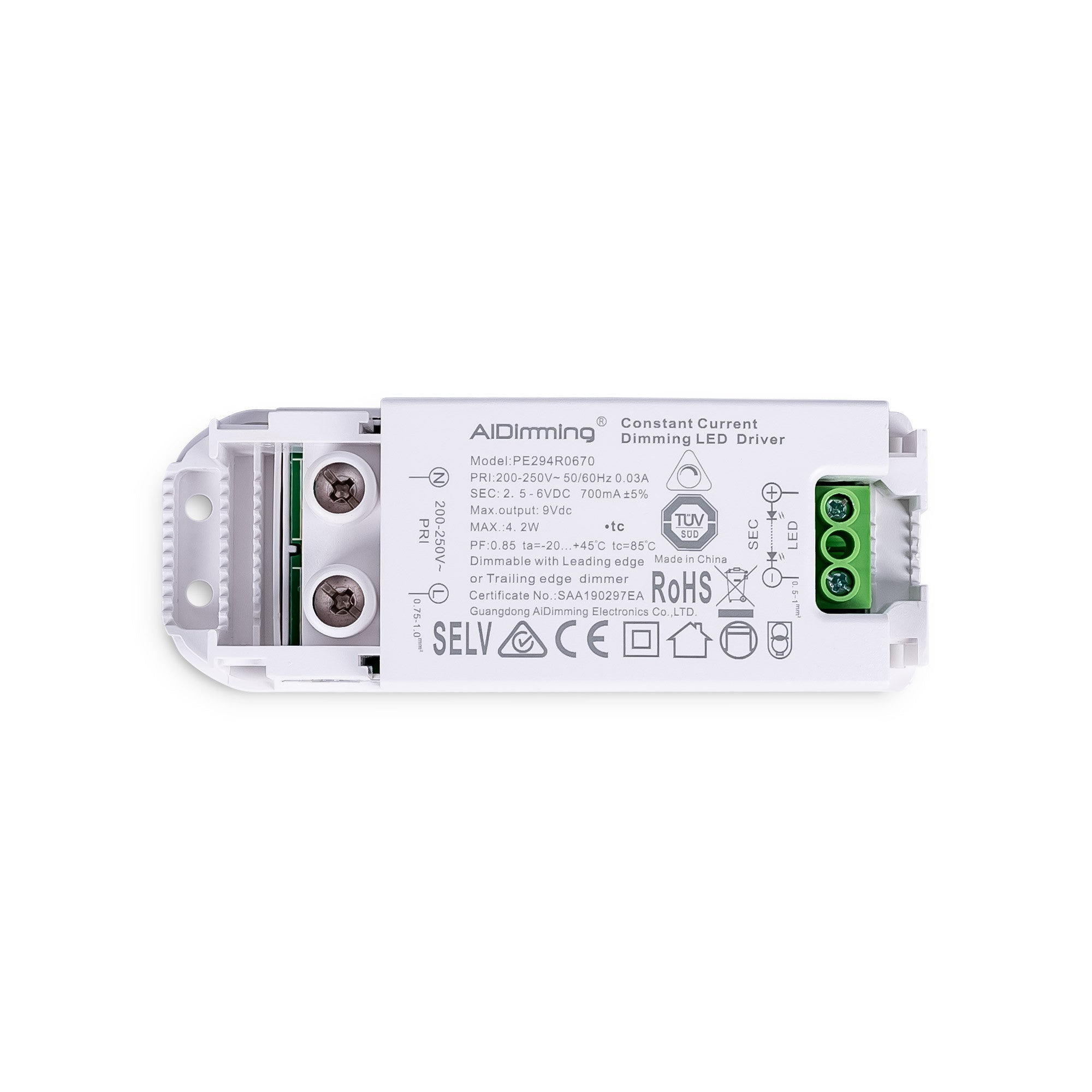 Driver regulable TRIAC 2-6V DC - 700mA - 4,2W