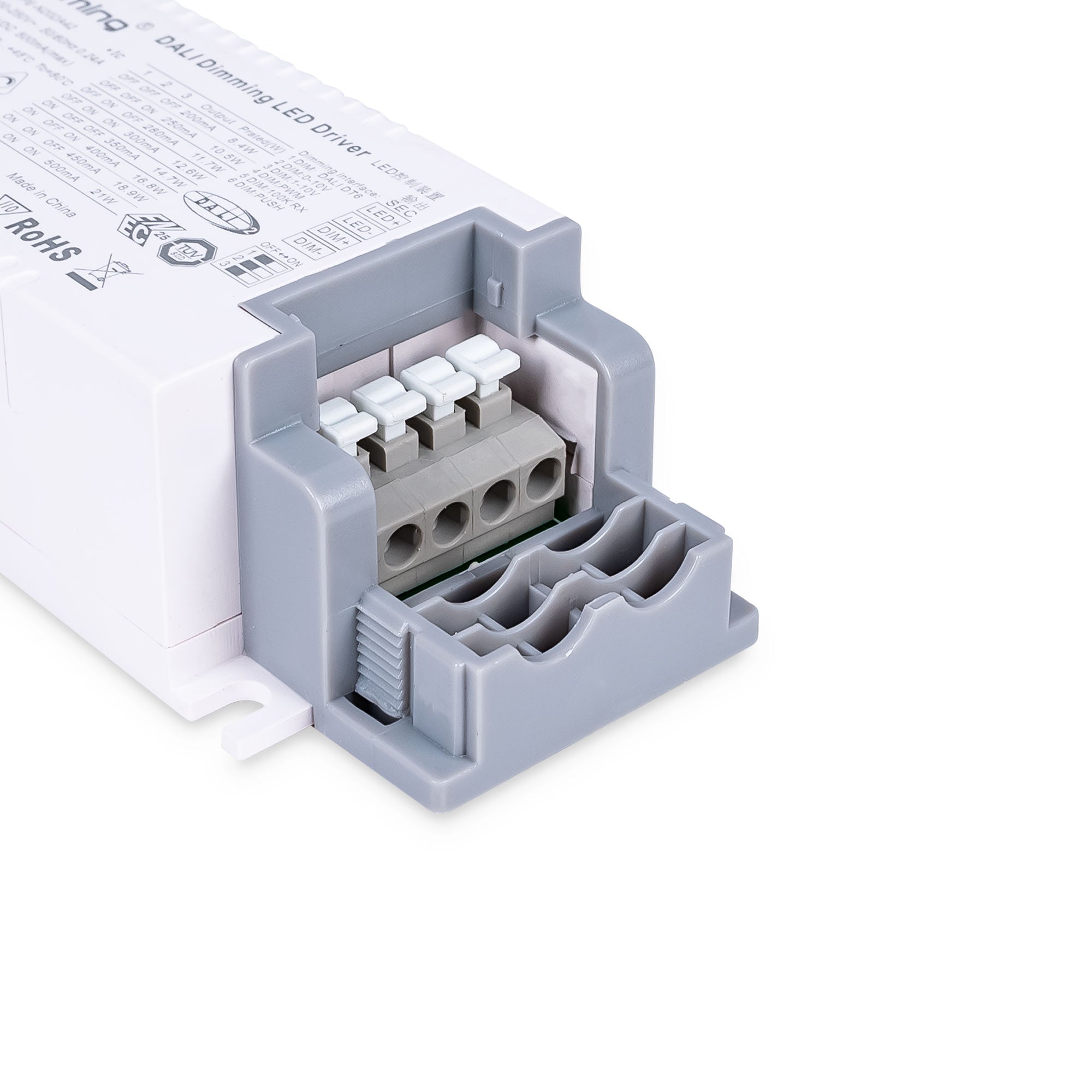 Driver regulable DALI + 1/0-10V + PUSH - 9-42V DC - Multicorriente (150-350mA)