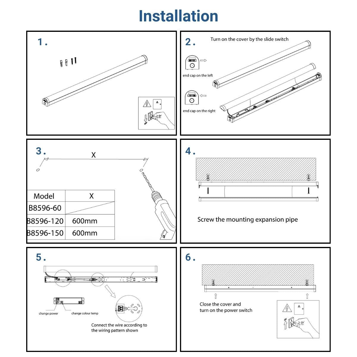 Luminaria lineal LED de alta potencia CCT - 20W - 60cm