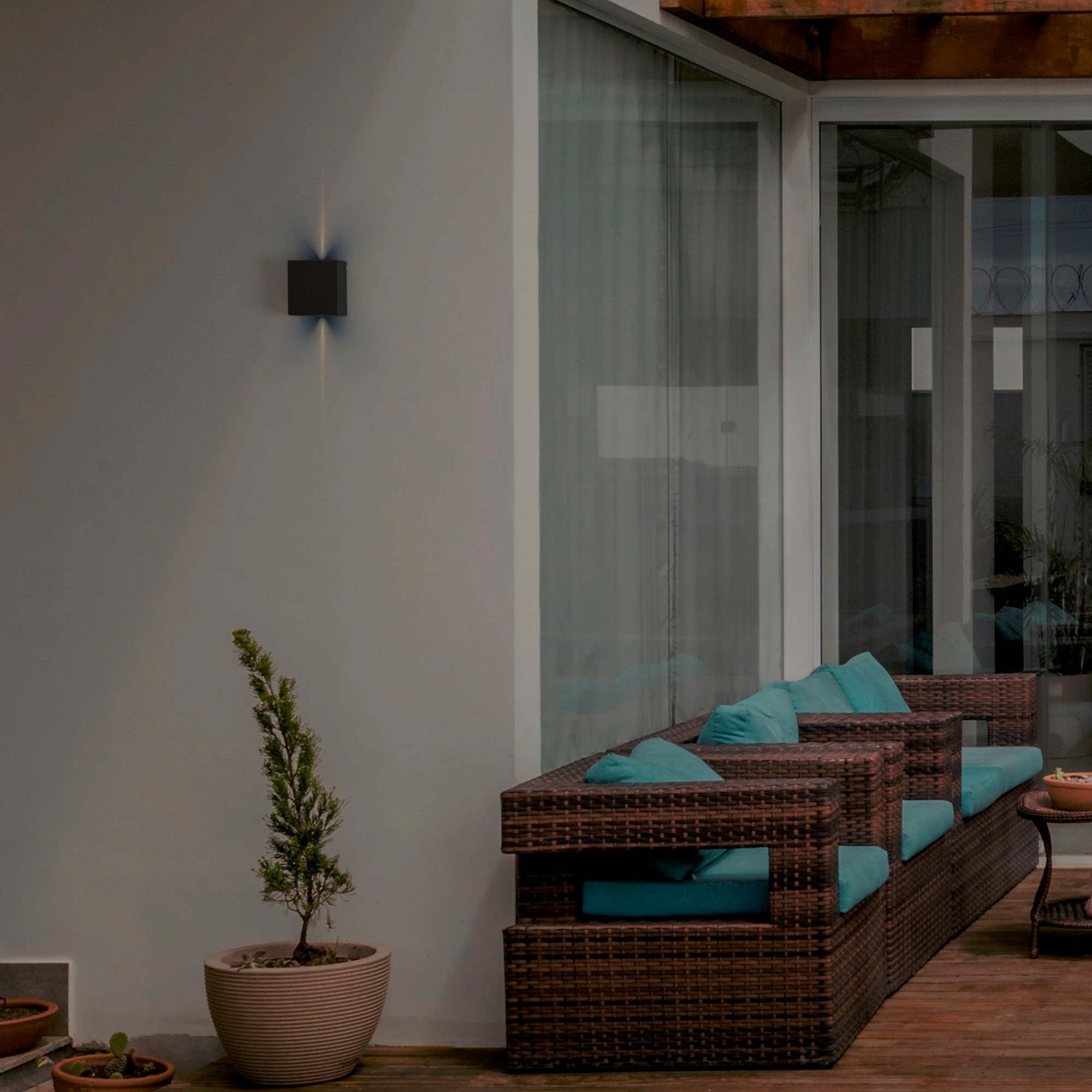 Aplique de pared exterior LED cuadrado "Karen 2" - 3W - IP54 - Emisión de luz dos caras