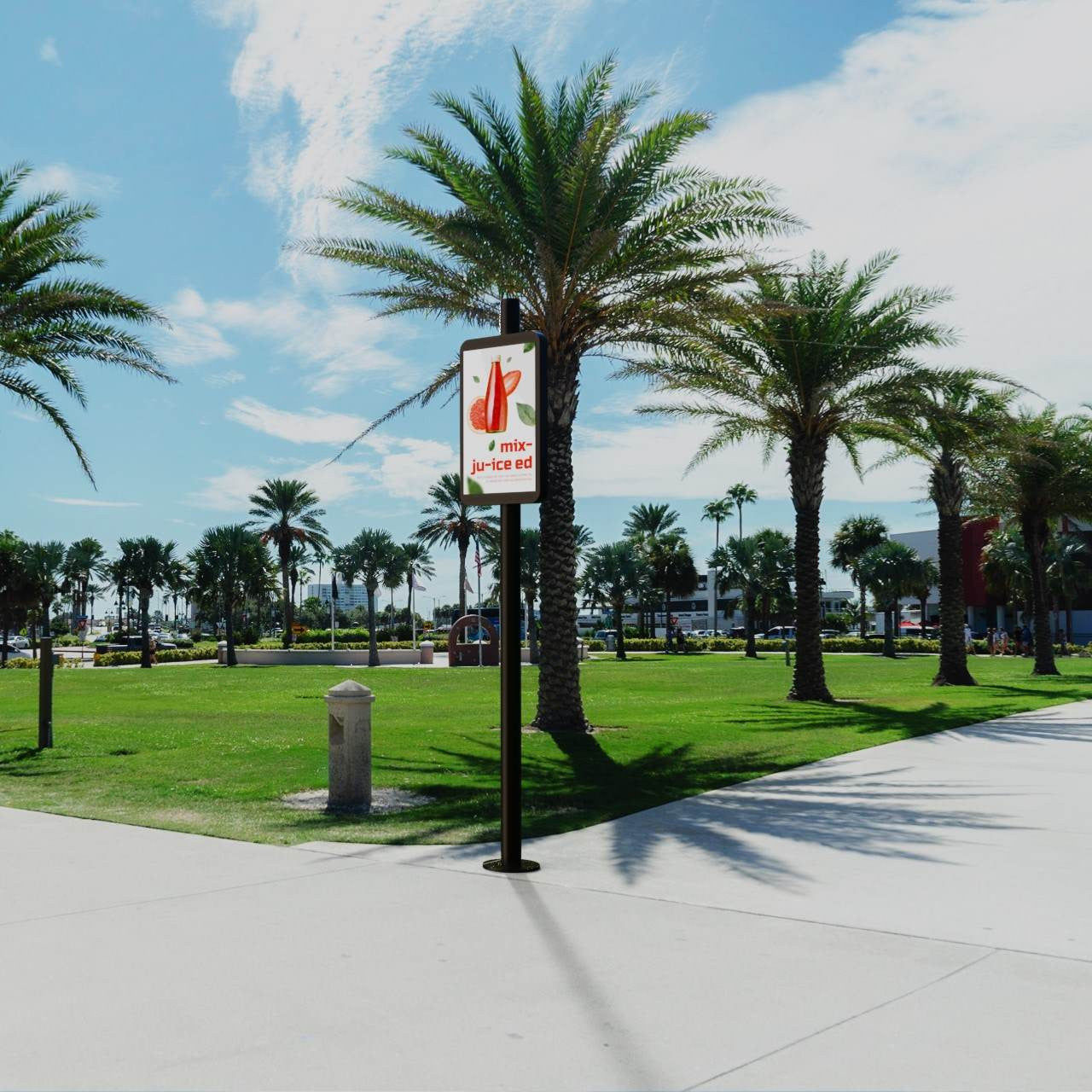 Display publicitario LED para postes de iluminación - Uso exterior - P4mm - 148 x 86,5cm