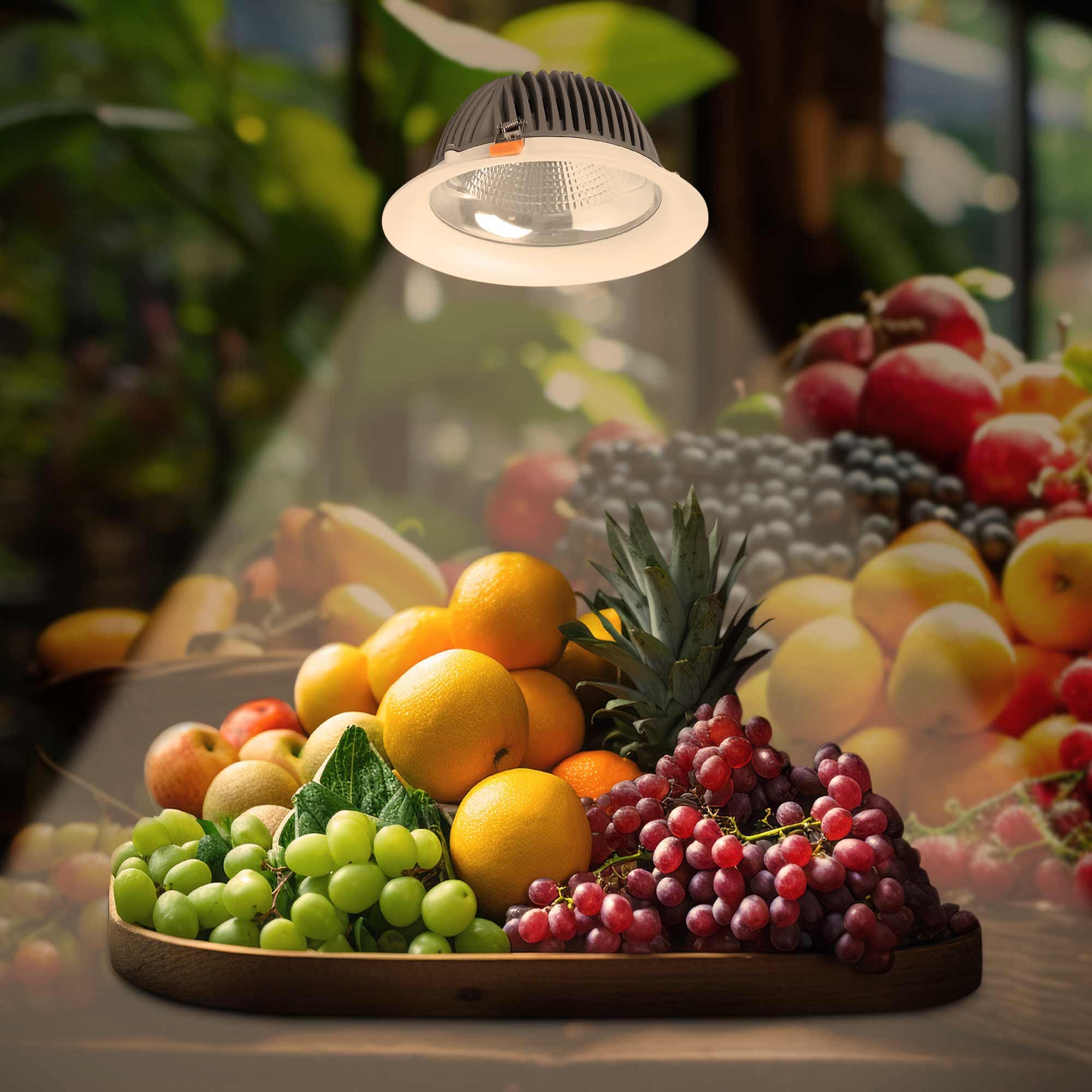 Downlight LED especial para frutas y verduras - 40W - Driver Philips - Corte Ø210 mm