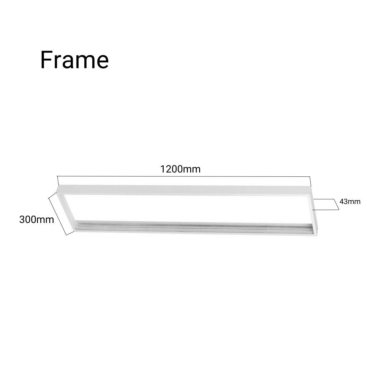 Panel LED slim de superficie 120X30 cm - Driver Philips - 44W - UGR19 - Con KIT de montaje