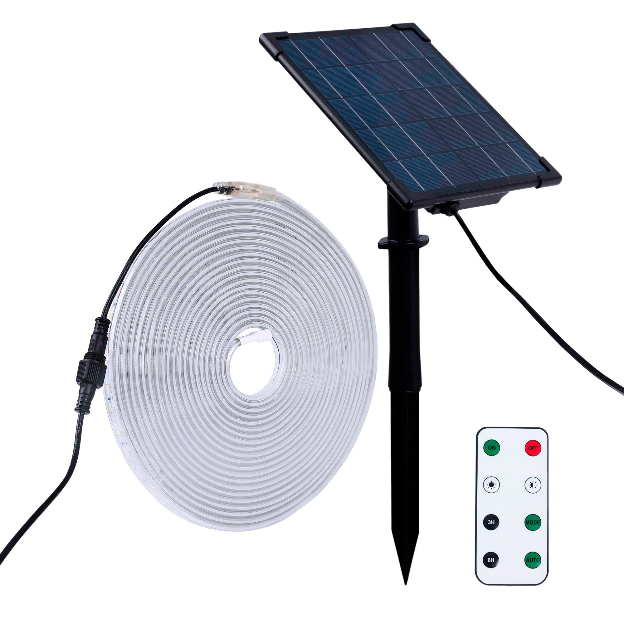 Tira LED solar exterior con mando 40W - 10 metros - IP65 - Disponible RGB y 2700K